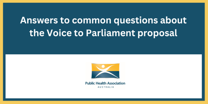 Common questions about the Voice. Logo of the Public Health Association of Australia.